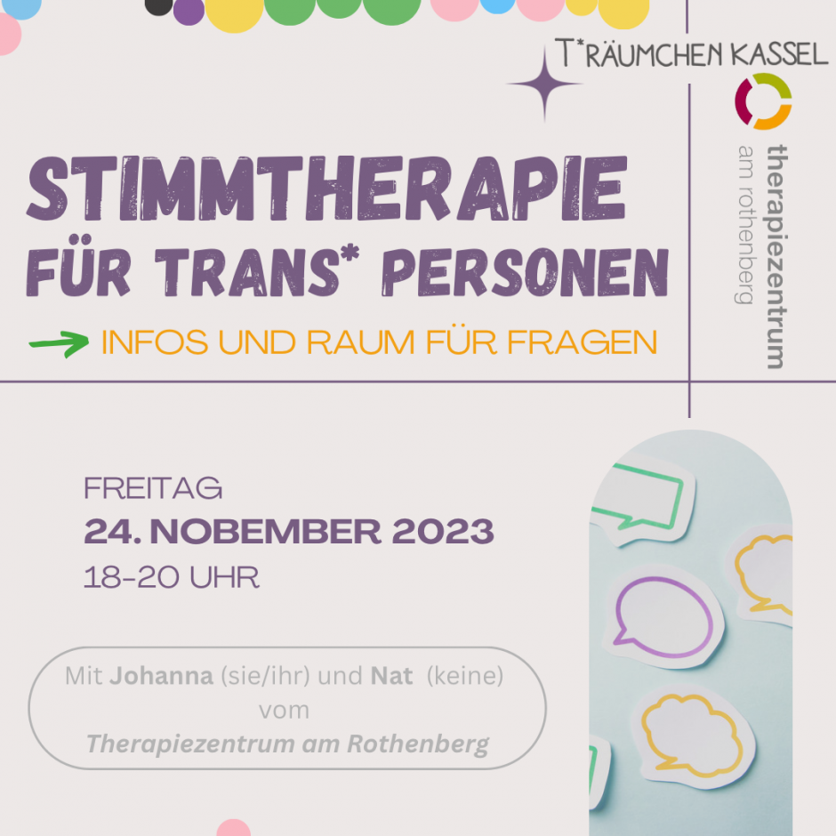 Info-Veranstaltung: Stimmtherapie für trans* Personen